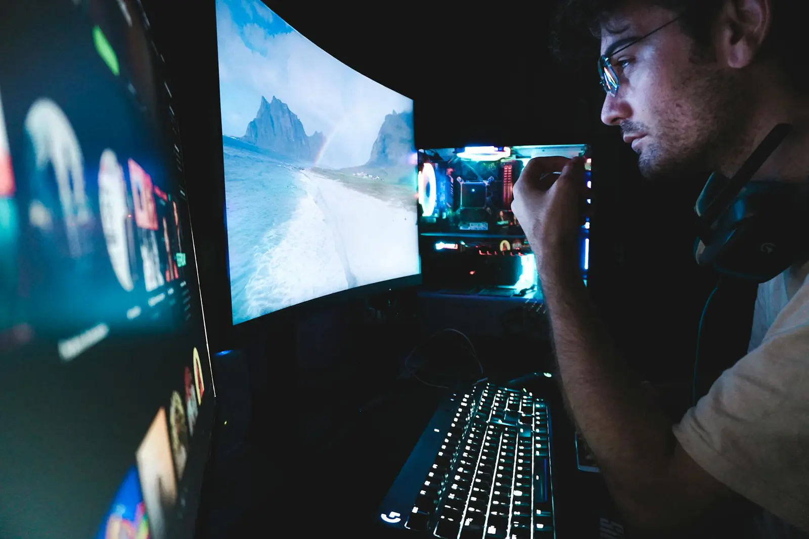 Developers working on game engine